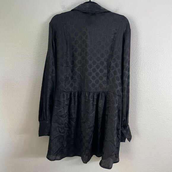 NEW Lane Bryant Womens Plus 22 Black Button Up Blouse Tunic Shirt Long Sleeve - Picture 14 of 14